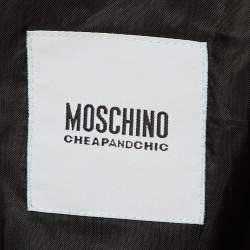Pre Owned Moschino Cheap & Chic Black Crepe Chain Detail Jacket M