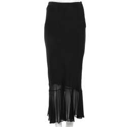 Pre Owned Moschino Couture Black Chiffon Flared Hem Maxi Skirt M