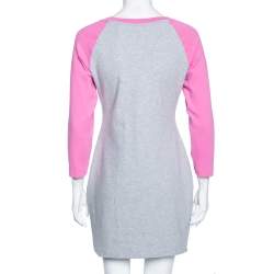 Pre Owned Moschino Couture Grey & Pink Cotton My Little Pony Printed Mini T-Shirt Dress L