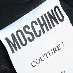 Pre Owned Moschino Couture Black & Gold Logo Chain Detailed Crepe Short Skirt M