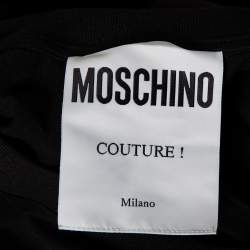 Pre Owned Moschino Couture Black Capsule Logo Printed Cotton T-Shirt S