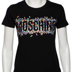 Pre Owned Moschino Couture Black Capsule Logo Printed Cotton T-Shirt S
