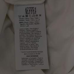 Pre Owned Moschino Couture White Logo Embroidered Cotton Oversized T-Shirt XS
