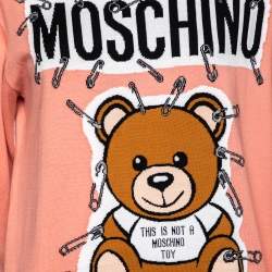 Moschino Couture Pink This is Not a Moschino Toy Intarsia Knit Sweater S