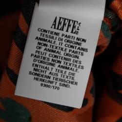 Moschino Couture Orange Printed Silk Neck Tie Detail Shirt L