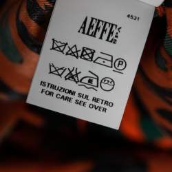 Moschino Couture Orange Printed Silk Neck Tie Detail Shirt L
