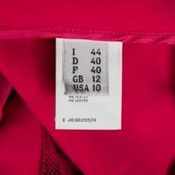 Pre Owned Moschino Couture Pink Printed Crepe Side Zip Detailed Trouser M