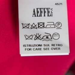 Pre Owned Moschino Couture Pink Printed Crepe Side Zip Detailed Trouser M