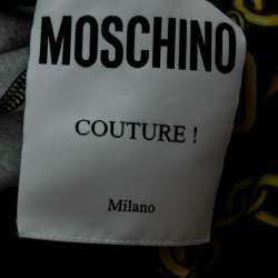 Pre Owned Moschino Couture Black Logo Printed Drawstring Track Pants M