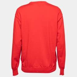 Moschino Couture Red Virgin Wool Crewneck Sweater S