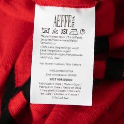 Moschino Couture Red Virgin Wool Crewneck Sweater S