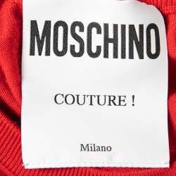 Moschino Couture Red Virgin Wool Crewneck Sweater S