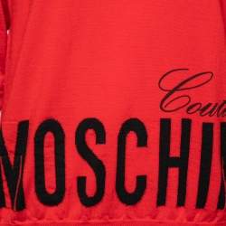 Moschino Couture Red Virgin Wool Crewneck Sweater S