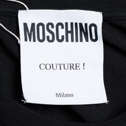 Pre Owned Moschino Couture Black Logo Print Cotton Oversized T-Shirt L
