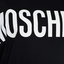 Pre Owned Moschino Couture Black Logo Print Cotton Oversized T-Shirt L