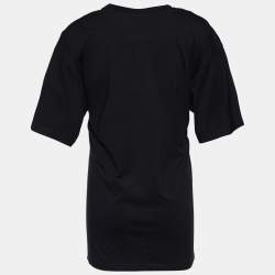 Pre Owned Moschino Couture Black Logo Print Cotton Oversized T-Shirt L