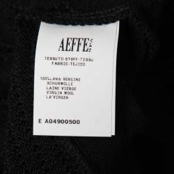 Pre Owned Moschino Couture Black Wool Patchwork Detail Knit Top M