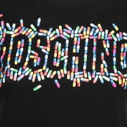 Pre Owned Moschino Couture Black Capsule Logo Print Cotton T-Shirt XS