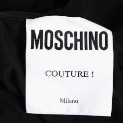 Pre Owned Moschino Couture Black Capsule Logo Print Cotton T-Shirt XS
