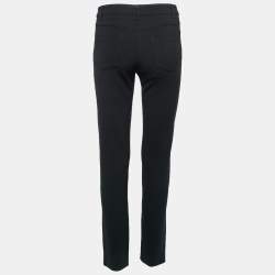 Pre Owned Moschino Couture Black Crepe Skinny-Leg Trousers S
