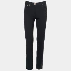 Pre Owned Moschino Couture Black Crepe Skinny-Leg Trousers S