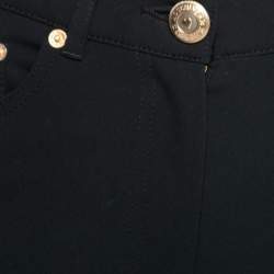 Pre Owned Moschino Couture Black Crepe Skinny-Leg Trousers S