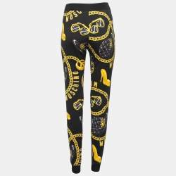 Moschino Couture Black Printed Stretch-Cotton Drawstring Pants S