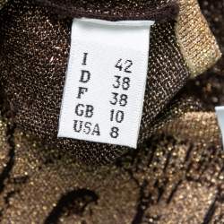 مملوكة مسبقًا Moschino Couture Brown Metallic Teddy Bear Knit Mini Dress M