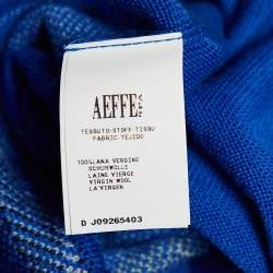 Pre Owned Moschino Couture Blue Cheezy Bits Wool Intarsia Knit Long Sleeve Jumper S