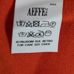 Pre Owned Moschino Couture Orange Looney Tunes Print Wool Sweater XS