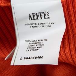 Pre Owned Moschino Couture Orange Looney Tunes Print Wool Sweater XS