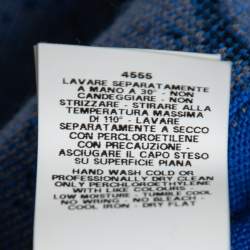 Pre Owned Moschino Couture Blue Looney Tunes Intarsia Knit Wool Sweater M