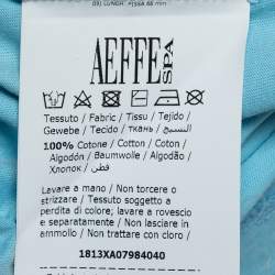 Pre Owned Moschino Couture Light Blue My Little Pony Print Cotton T-Shirt S