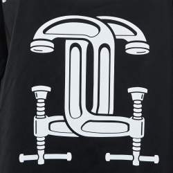 Pre Owned Moschino Couture Black Jersey Logo Print T-Shirt Dress M