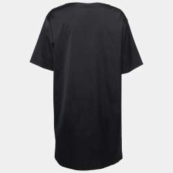 Pre Owned Moschino Couture Black Jersey Logo Print T-Shirt Dress M