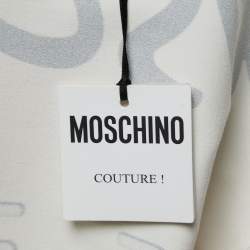 Pre Owned Moschino White Credit Card Logo Print Jersey T-Shirt Dress M