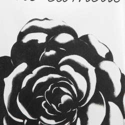 Pre Owned Moschino Couture White Satin Camelia Print T-Shirt M