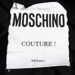 Pre Owned Moschino Couture Black Logo Printed Cotton Crew Neck T-Shirt M