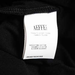 Pre Owned Moschino Couture Black Logo Printed Cotton Crew Neck T-Shirt M