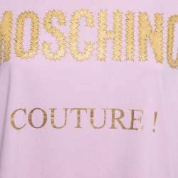 Moschino Couture Pink Cotton Logo Print T-Shirt M