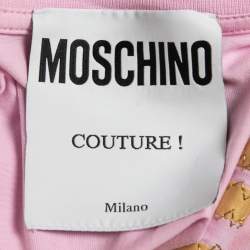 Moschino Couture Pink Cotton Logo Print T-Shirt M