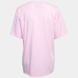 Moschino Couture Pink Cotton Logo Print T-Shirt M