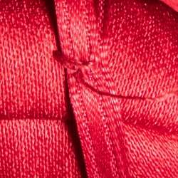 Pre Owned Moschino Couture Red Sateen Neck Chain Detail Evening Gown M