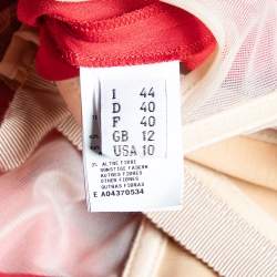 Pre Owned Moschino Couture Red Sateen Neck Chain Detail Evening Gown M