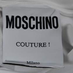 Pre Owned Moschino Couture White Cotton Graphic T-Shirt XXS