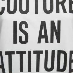 Pre Owned Moschino Couture White Cotton Graphic T-Shirt XXS