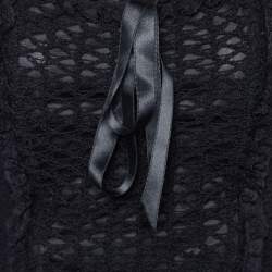 Pre Owned Moschino Couture Vintage Black Crochet Corset Top M