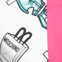 Pre Owned Moschino Couture White/Pink Printed Cotton Jacket M