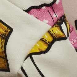Pre Owned Moschino Couture White/Pink Printed Cotton Jacket M