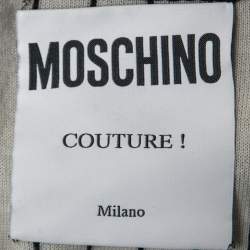 Pre Owned Moschino Couture Black Vest Patterned Wool Sleeveless Mini Dress M